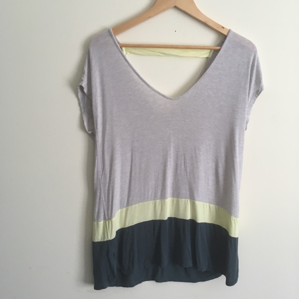 Anthropologie | Bordeaux Bar Back Grey Top PXS